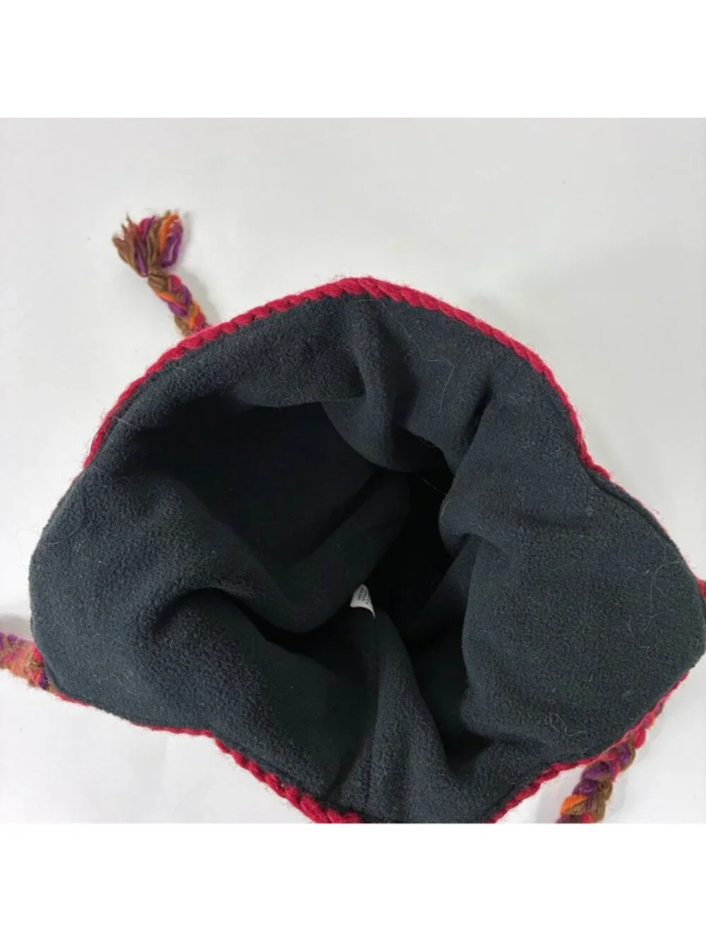 Nepalese 100% Wool Chullo Hat Fleece Lined Ear Flap Boho Hippie Multicolor